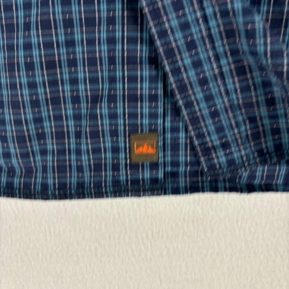 Northwest Territory Shirt Men 2XLT Blue Plaid Pearl Snap Outdoors Casual/Dress